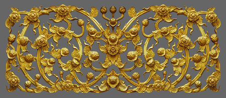 Ornament elements, vintage gold floral designsの写真素材