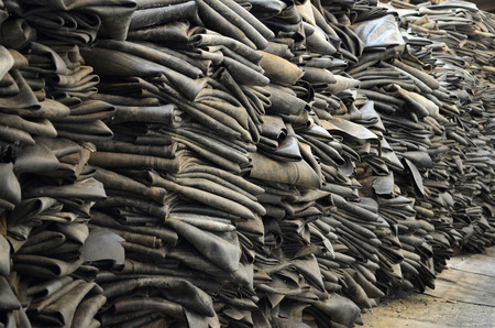 Heap of dumped old inner tube