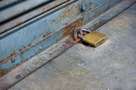 closed metal door with lock