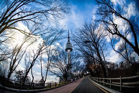 Walking To Towerの写真素材