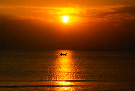 sunset in the seaの写真素材