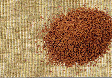 instant coffee on sackの写真素材