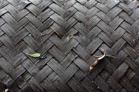 Close Up of Black Bamboo Weaving Patternの写真素材