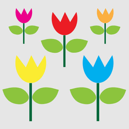 Colorful Tulipsのイラスト素材