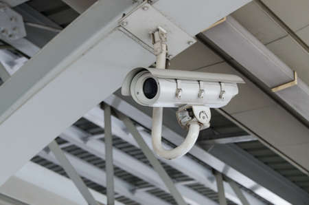 Security Camera and Urban Video CCTV for Monitoring Peopleの写真素材
