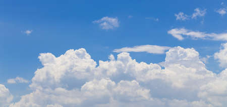 White Cloud and Blue Sky in Summer and Spring on Day