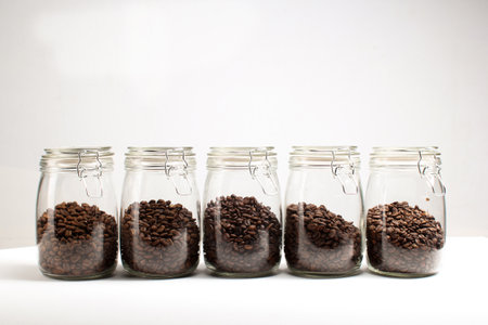 variety of roasted arabica and robusta coffee beans from Indonesiaの写真素材