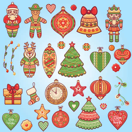 Christmas elementsのイラスト素材