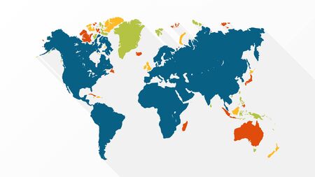 Colorful Stylish & Beautiful World Mapのイラスト素材