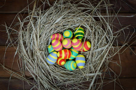 group of colorful handmaded easter eggs