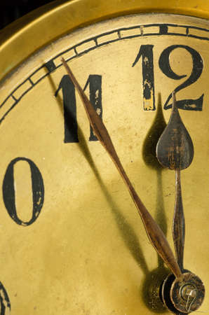 old antique golden dial clock