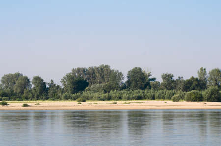 Vistula River near Warsaw on sunny dayの写真素材