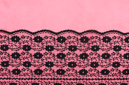 close up to black floral pattern laceの写真素材