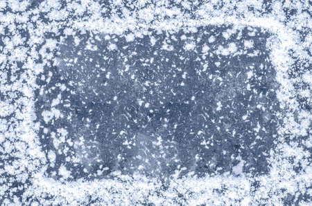 white snowflakes on blue  iceの写真素材