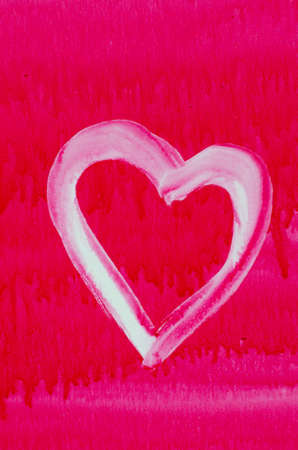 white heart shape on red backgroundの写真素材