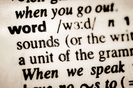 macro of word word definition in dictionaryの写真素材
