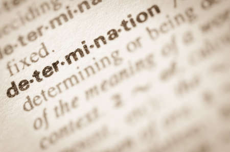 Definition of word determination  in dictionaryの写真素材