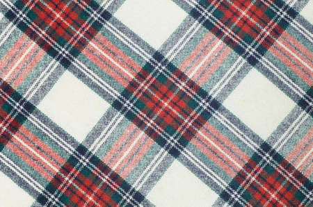 background of woolen checkered fabric textureの写真素材