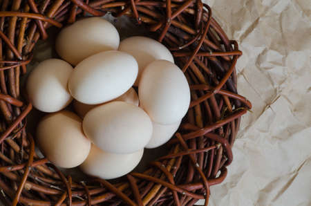 eggs in easter wicker basket