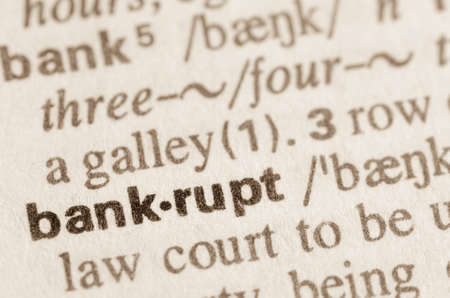 Definition of word bankrupt  in dictionaryの写真素材
