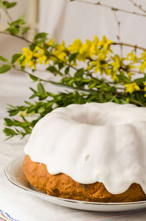 traditional Easter ring cake on table