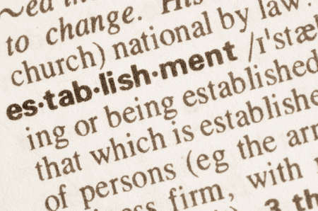 Definition of word establishment in dictionaryの写真素材
