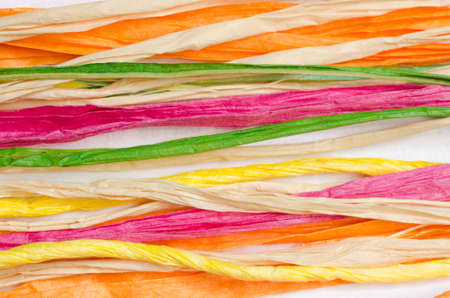 close up to multicolored twines