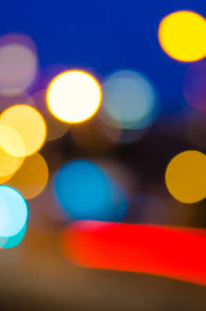 city lights blurred bokeh backgroundの写真素材