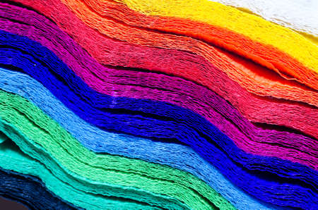 detail of  multicolored crepe paper texture backgroundの写真素材