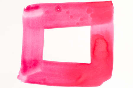 red atercolor painted texture on white background paperの写真素材