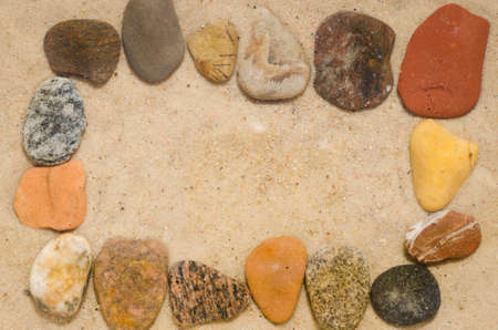 pebbles composition on stone backgroundの写真素材
