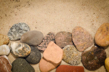 pebbles composition on stone backgroundの写真素材