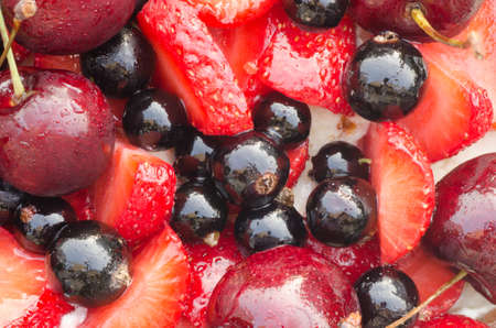 closeup to cake with  berriesの写真素材