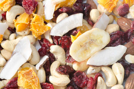 assorted tropical dried fruits and nuts