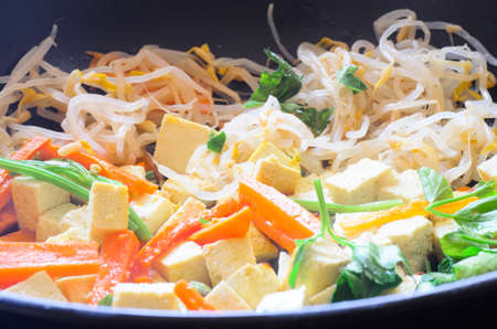 fried tofu with vegetables meal