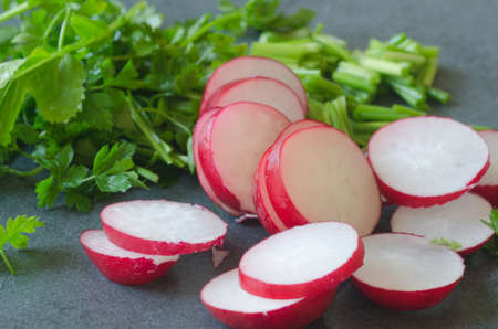 fresyh early vegetables and herbs