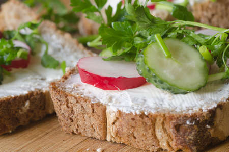 breakfast with spring  fresh vegetablesの写真素材