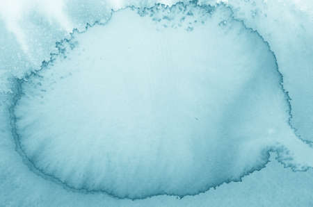 watercolor blue painted background textureの写真素材