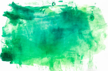 watercolor green  painted background textureの写真素材