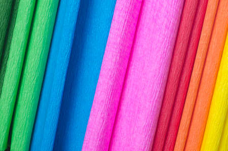 closeup to colorful crepe paperの写真素材