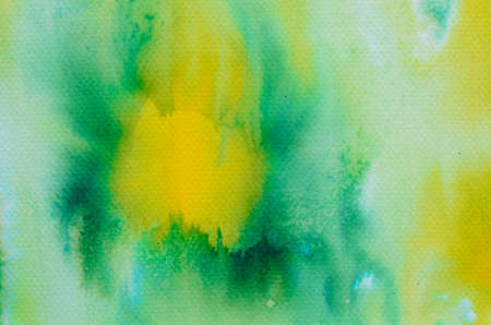 green watercolor painted background textureの写真素材