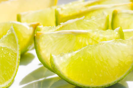 closeup to lemon and lime slices