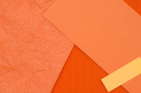 sheets of yellow color paper background textureの写真素材