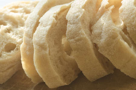 closeup to fresh sliced breadの写真素材