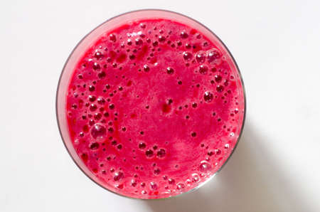 fruit smoothie in glass closeupの写真素材
