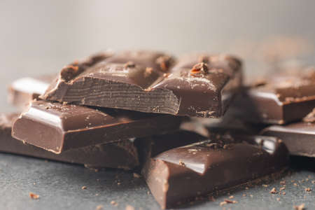 detail of pieces of chocolateの写真素材