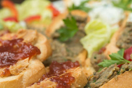 healthy vegetarian sanwiches for breakfast closeupの写真素材