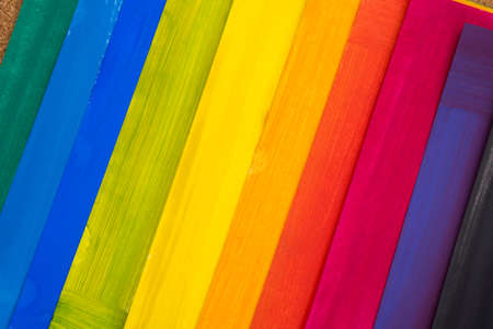 Group of multicolored painted paper sheetsの写真素材