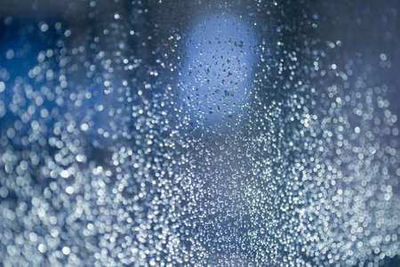 raindrops on window glass seletive focusの写真素材