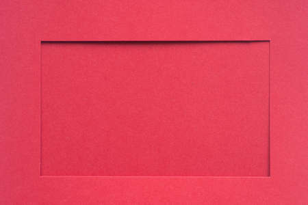 red color empty paper picture frame passepartoutの写真素材